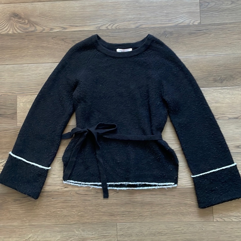 Black bell sleeve sweater